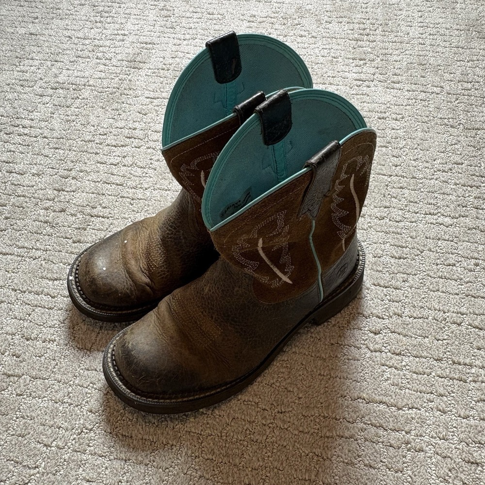Ariat Fatbaby Heritage Western Boot Womens Hickory/Turquoise Size 8B Teal